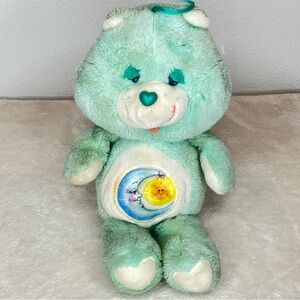 Vintage Kenner Care Bear BEDTIME BEAR 1983 Plush Stuffed Animal Moon Star Green